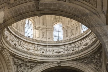 Inside view of the Cathedral in Jaen, central dome of cruise