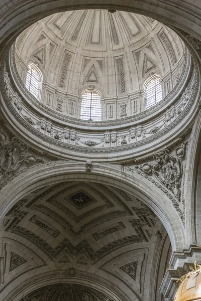 Inside view of the Cathedral in Jaen, central dome of cruise