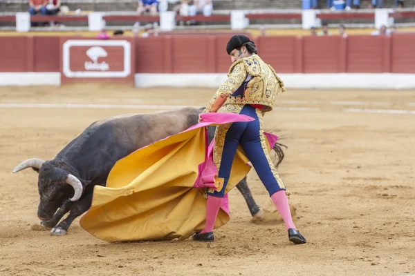 西班牙斗牛士胡安·德·费利克斯斗牛与拐杖 — 图库照片