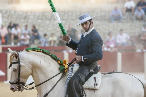 Alvaro Montes, tjurfäktare på hästryggen spanska, Úbeda, Jaen, Spanien — Stockfoto