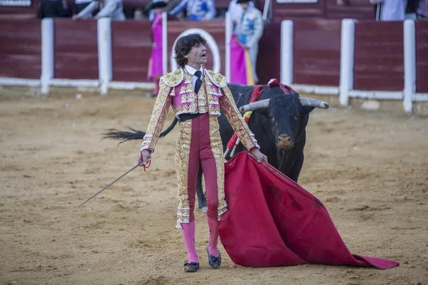 Il torero spagnolo Curro Diaz corrida con la stampella — Foto Stock