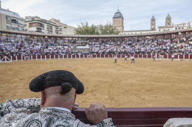  Pigtail, ayrıntı matadorlar bir topuz örgülü bir at kuyruğu büyümeye bırakıldı XIX yüzyılda mona, peruk XVIII yüzyılın kez hayal meyal hatırlıyorum Bullring, Ubeda içinde İspanya denir.