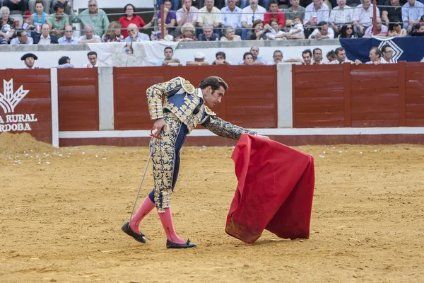 The Spanish Bullfighter Enrique Ponce bullfighting with the crut — Stock Photo, Image