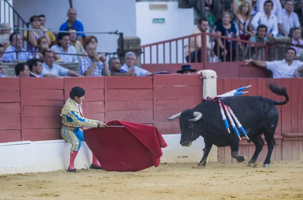 松葉杖で闘牛士ルイス・フランシスコ・エスプラ闘牛 — ストック写真