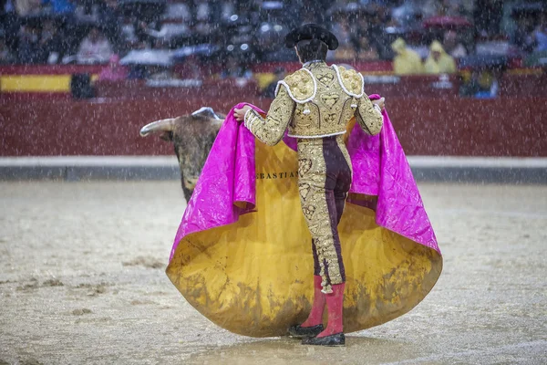 De Spaanse stierenvechter Sebastian Castella tijdens een regenachtig aftern — Stockfoto