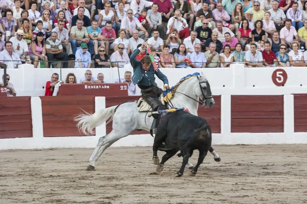 Spanska tjurfäktare på häst Fermin Bohorquez tjurfäktning o — Stockfoto