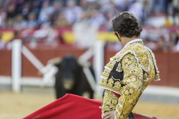 Spanish bullfighter Cesar Jimenez in the alley waiting at the pa — Stock Photo, Image