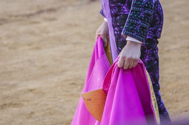 Arena, İspanya pelerinle ile İspanyol Boğa güreşçisi