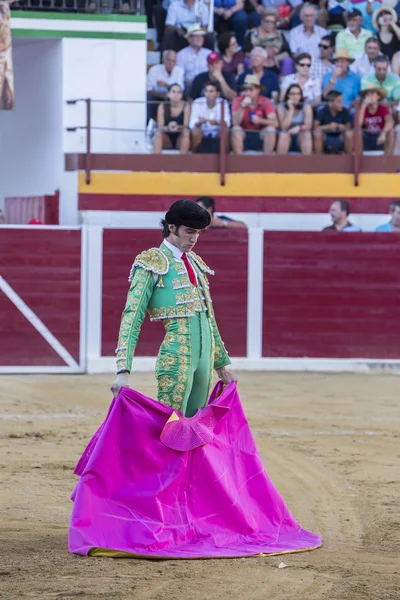 O toureiro espanhol Adrian de Torres touradas com o c — Fotografia de Stock