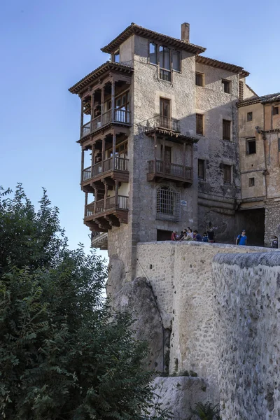 Předsazení domy (Casas Colgadas) v Cuenca, Castilla La Mancha, Španělsko — Stock fotografie