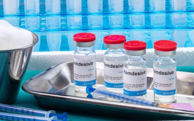 Covid-19 'dan etkilenen insanlar için hazırlanmış ilaçlar, Remdesivir zaten deneysel kullanımda olan, kavramsal görüntüde olan virüse karşı seçici bir antiviral koruyucu.