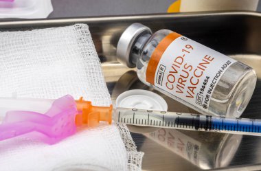 Coronavirus covid-19 aşısı hastanede, kavramsal görüntü