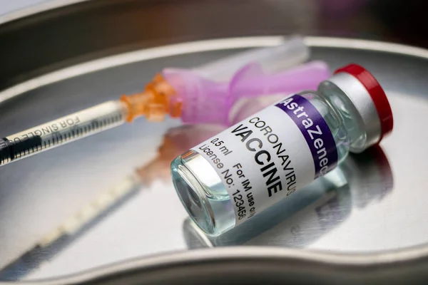 Vacina Contra Coronavirus Covid Num Hospital Imagem Conceptual — Fotografia de Stock