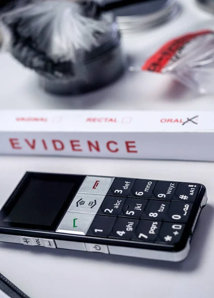 Smartphone Involved Lab Murder Concept Image — Stock Photo, Image