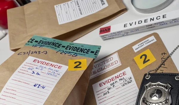 Files Evidence Bag Crime Lab Conceptual Image — Stock Photo, Image