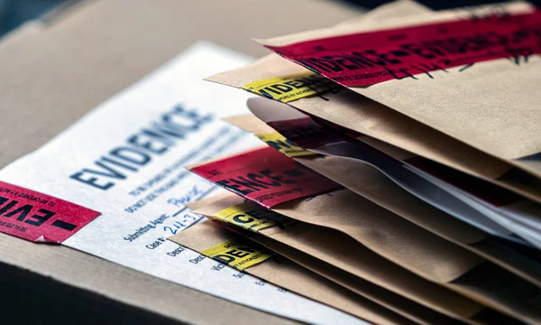 Files Evidence Bag Crime Lab Conceptual Image — Stock Photo, Image