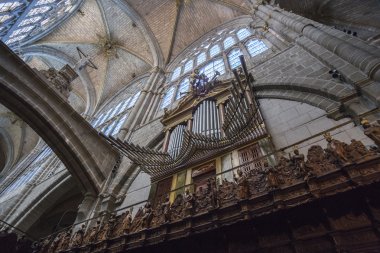  Avila, Romanesk ve Gotik Kilisesi içinde Güney Eski Kastilya İspanya katedralde görünümü içinde bir ilk iki Gotik katedralini İspanya ve yaş (12. yüzyılda) tarafından kabul