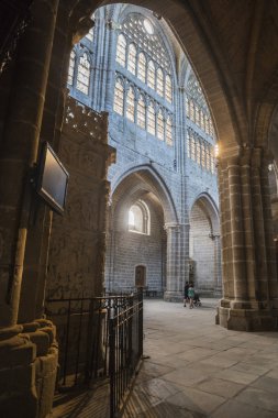  Avila, Romanesk ve Gotik Kilisesi içinde Güney Eski Kastilya İspanya katedralde görünümü içinde bir ilk iki Gotik katedralini İspanya ve yaş (12. yüzyılda) tarafından kabul