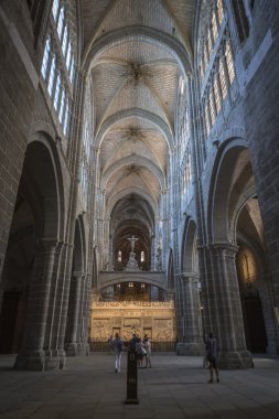  Avila, Romanesk ve Gotik Kilisesi içinde Güney Eski Kastilya İspanya katedralde görünümü içinde bir ilk iki Gotik katedralini İspanya ve yaş (12. yüzyılda) tarafından kabul