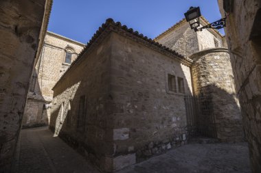 Dünya Miras kenti baeza, katedral, jaen Eyaleti, Endülüs, İspanya yanındaki sokak cobertizo tipik sokak 