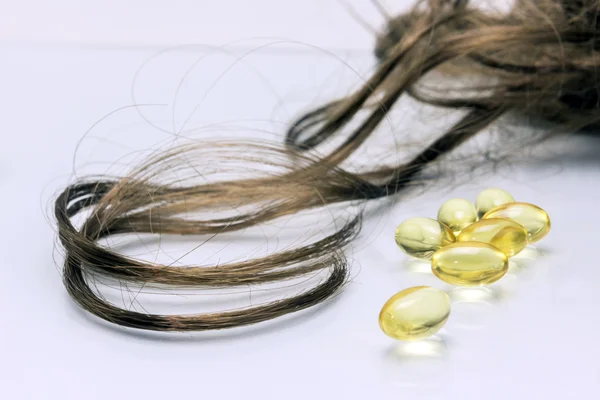 Capsules d'huile pour cheveux, Comprimés Cheveux — Photo