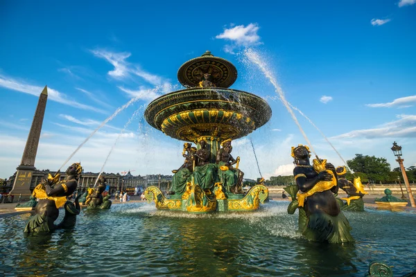 Air Mancur Perdagangan Sungai dan Navigasi di Place de la Con — Stok Foto