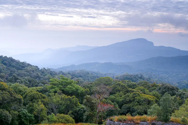 Peyzaj sahne ve gündoğumu Dağların üzerinden sabah