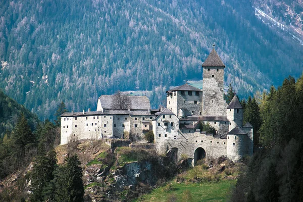 Sand Taufers Castle View Ancient Building Mountain Woods Background South — Stockfoto