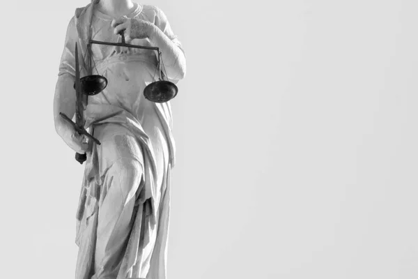 Statue Justice Avec Épée Écailles Concept Droit Juridique Effet Noir — Photo