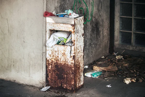 Lixo Sujo Cidade Lixo Chão — Fotografia de Stock