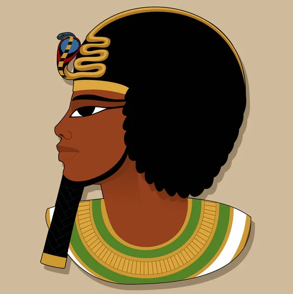 Amenhotep 3 'ün portresi. Yan görüş. Eski Mısır freski. Vektör çizimi