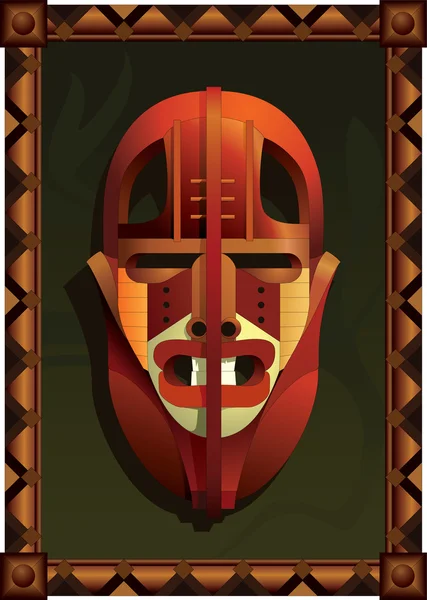 African fighting mask — Stock Vector