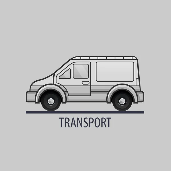 White delivery truck icon. Flat style — Stock Vector