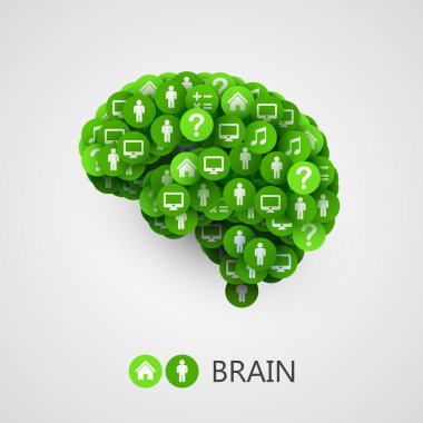 Beyin soyut kavramı. Düşünceleri ile daireler