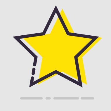 Soyut düz sarı yıldız simgesi.