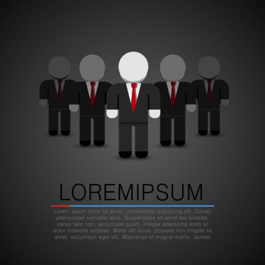 Gerçek lider - iş adamı kalabalığın içinde. Vektör çizim