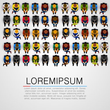 Seyirci sandalyelere oturan insanlar