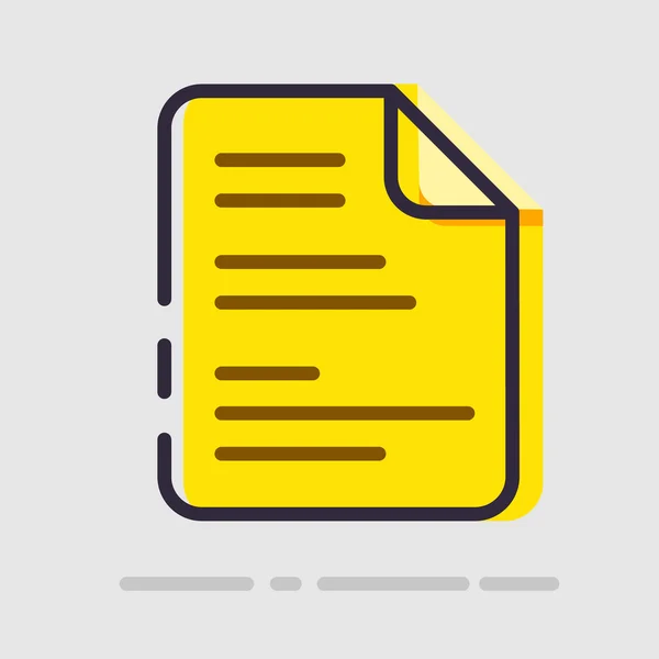 Resumen plano icono de documento amarillo — Vector de stock