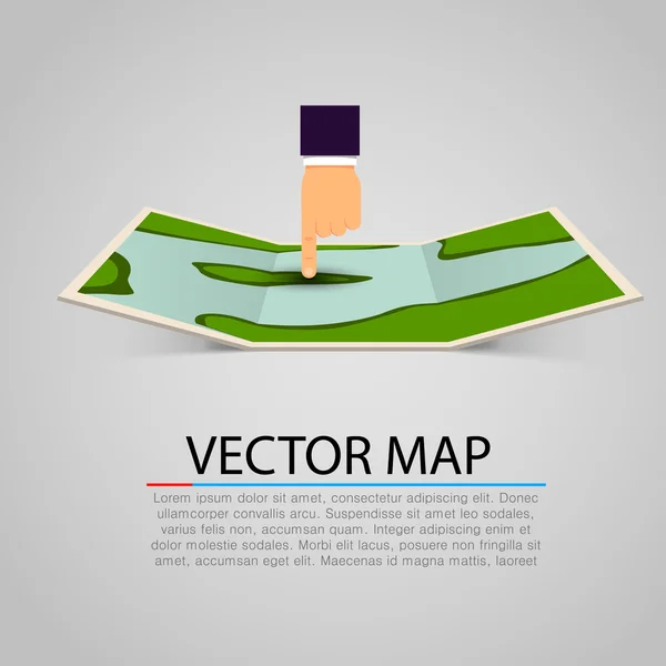 Mapa podepsat papír s ukazující ruku — Stockový vektor