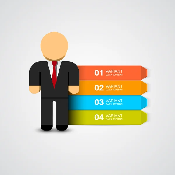 Infographie homme d'affaires avec options. Illustration vectorielle — Image vectorielle