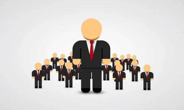 The Real Leader - Business Man in crowd. Vector illustration — Stock Vector