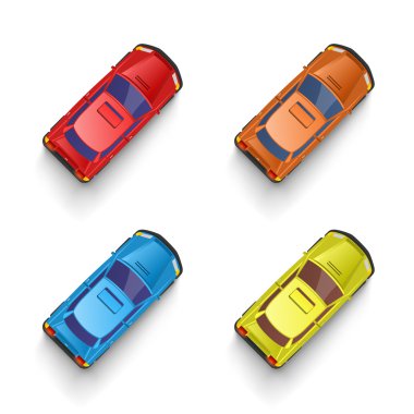 Araba rengini ayarlamak, taşıma iz sürücü, vektör çizim