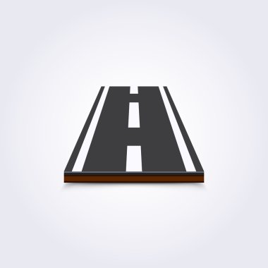 Yol simgesi beyaz bir arka planda vektör çizim 3d