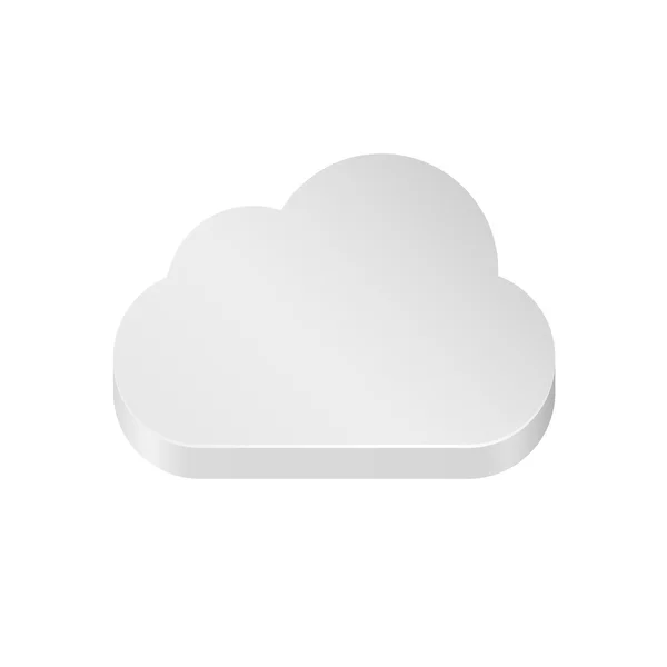 Nube 3d icono de metal sobre un fondo blanco, Vector ilustración — Vector de stock