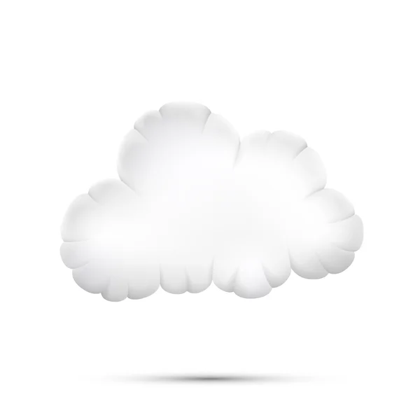 Icono de nube 3d sobre fondo blanco, ilustración vectorial — Vector de stock