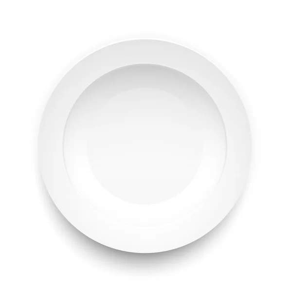 Círculo de placa em um objeto de fundo branco alimento, ilustração vetorial — Vetor de Stock