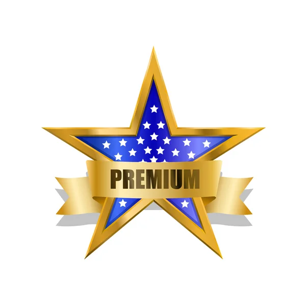 Stern Gold Premium-Zeichen, ogbject auf weißem Hintergrund — Stockvektor