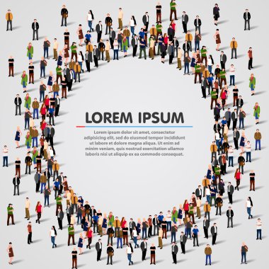 İnsanların daire şeklinde büyük grup.