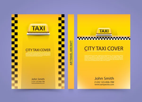 Biglietto da visita taxi, Copertina traffico, Carta formato A4, Illustrazione vettoriale — Vettoriale Stock