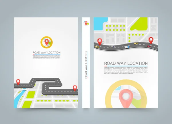 Weg op de weg. banner roadbook. A4-formaat — Stockvector